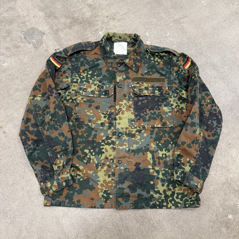 Vintage German Army Flecktarn Camo Field Shirt Combat Jacket Bundeswehr Medium